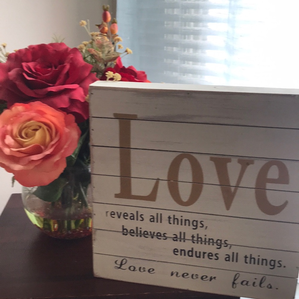 Vintage Love Sign with Distressed Wood